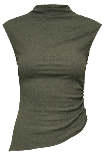 Jacqueline de Yong jdynila s/l funnel neck top jrs exp Groen