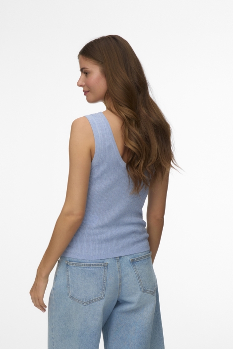 Vero Moda blauwe dames top | Model achteraanzicht