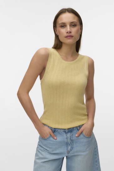 Vero Moda vmsecret shore 2 way sl u-back top Geel