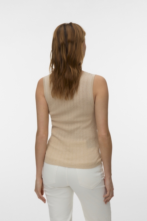 Vero Moda zand dames top | Model achteraanzicht