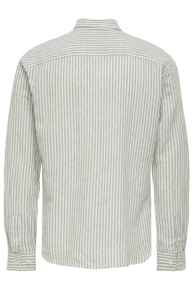 Only & Sons groene heren overhemd | Achteraanzicht