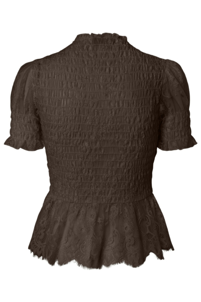 Pieces bruine dames top | Achteraanzicht
