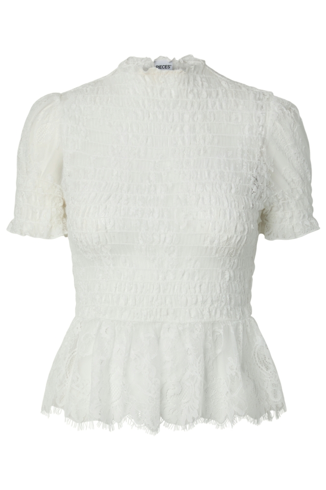 Pieces witte dames top | Vooraanzicht