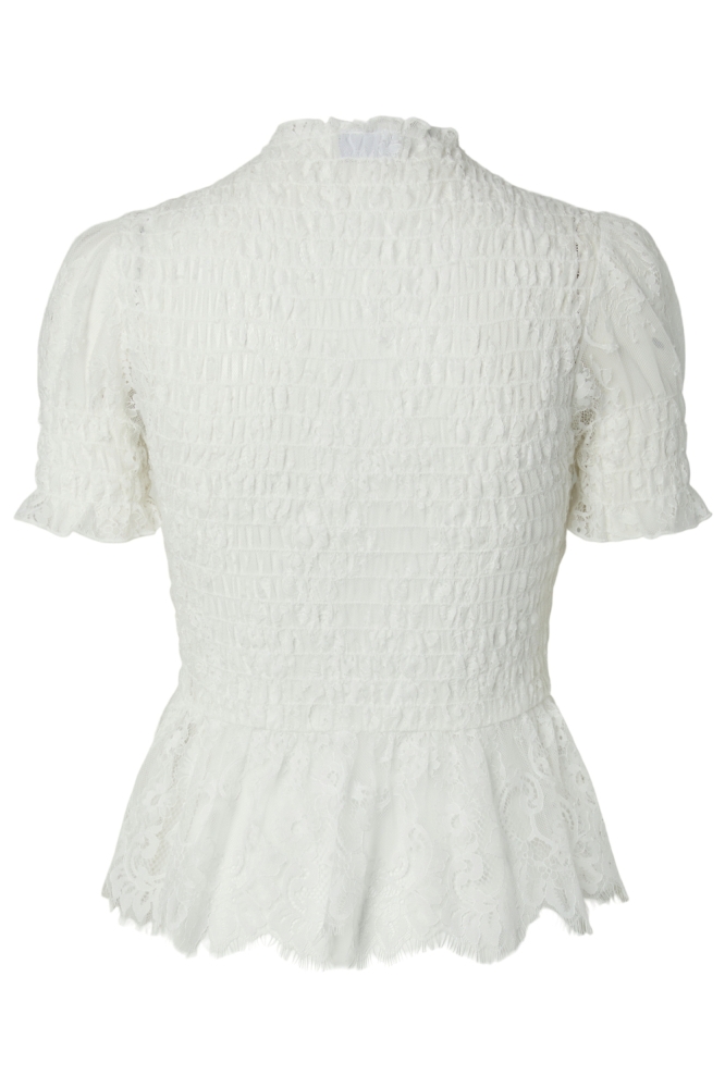 Pieces witte dames top | Achteraanzicht