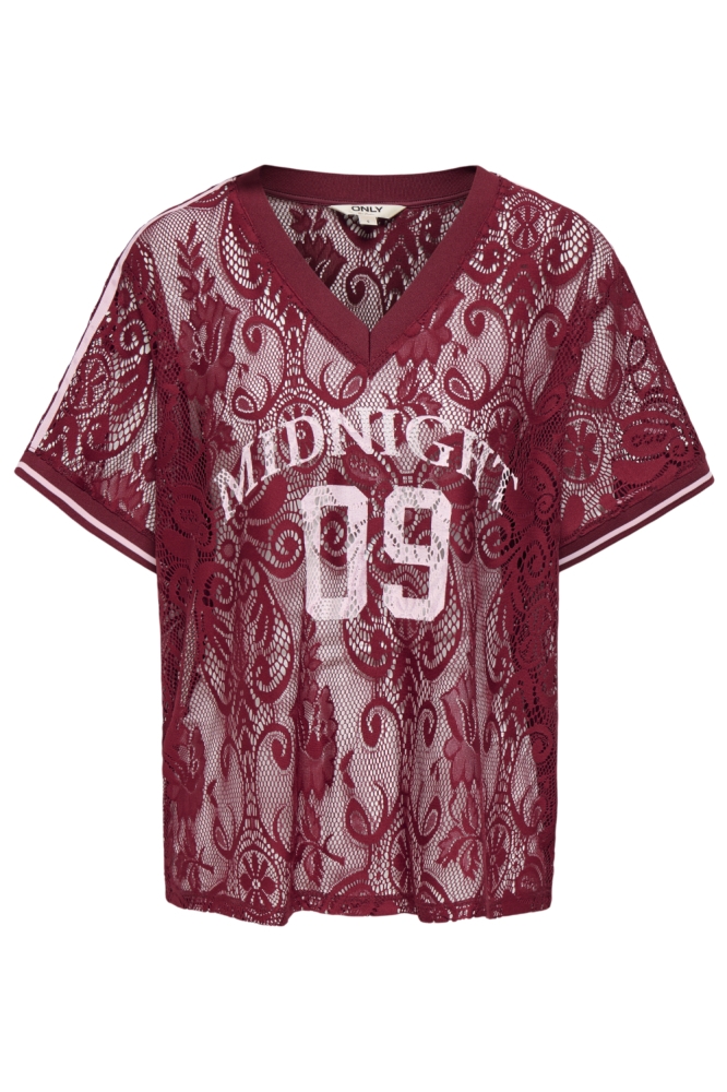 Only rode dames t-shirt | Vooraanzicht