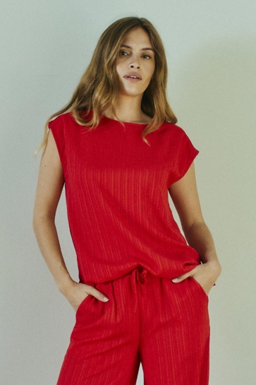 Freequent T-shirt FQGRSVALSE BLOUSE 207685 TRUE RED