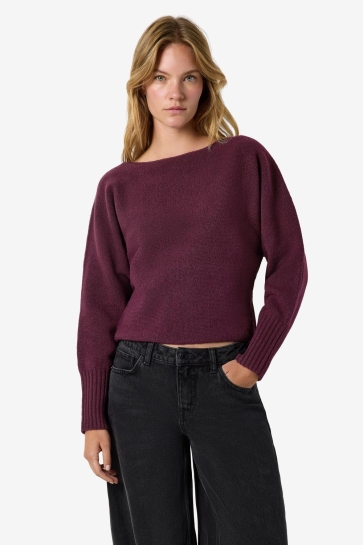 Noisy may T-shirt NMSLOAN L/S BOATNECK KNIT 27038036 FIG