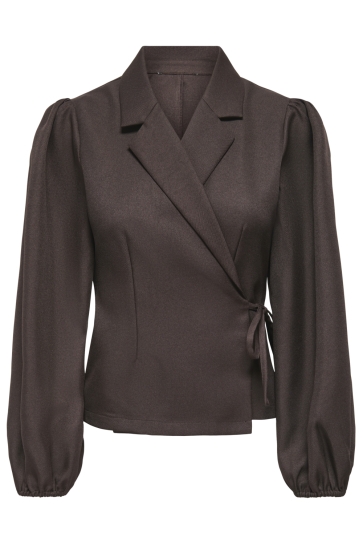 Jacqueline de Yong Blazer JDYJAMIE L/S TIE TOP WVN EXP 15384093 CHOCOLATE BROWN