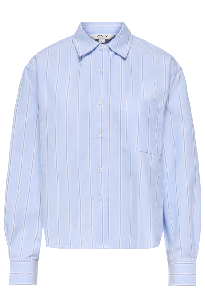 Only blauwe dames blouse | Vooraanzicht