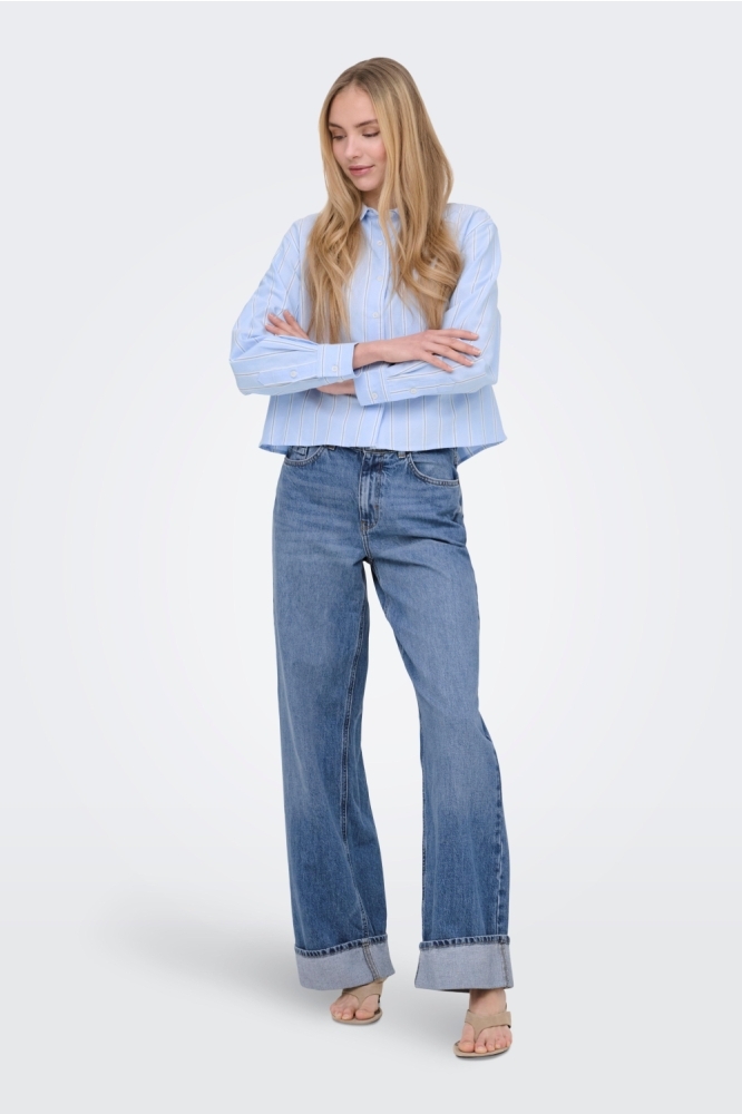 Only blauwe dames blouse | Model