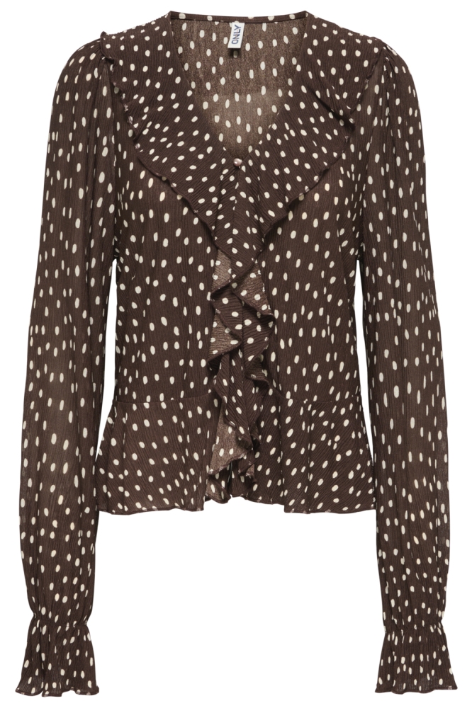 Only bruine dames blouse | Vooraanzicht
