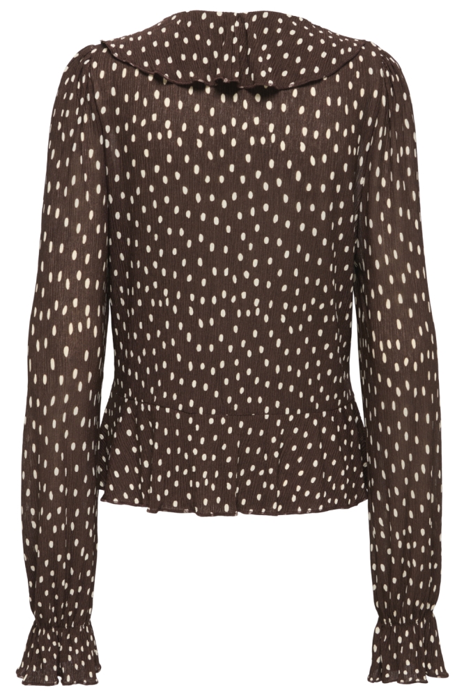 Only bruine dames blouse | Achteraanzicht