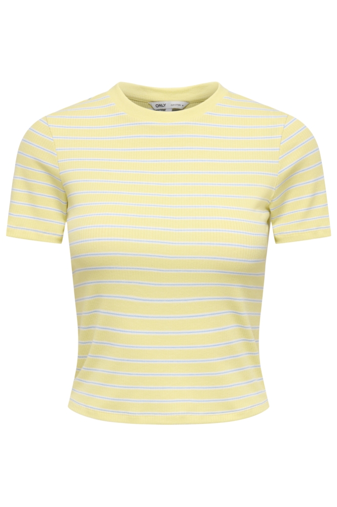Only gele dames t-shirt | Vooraanzicht