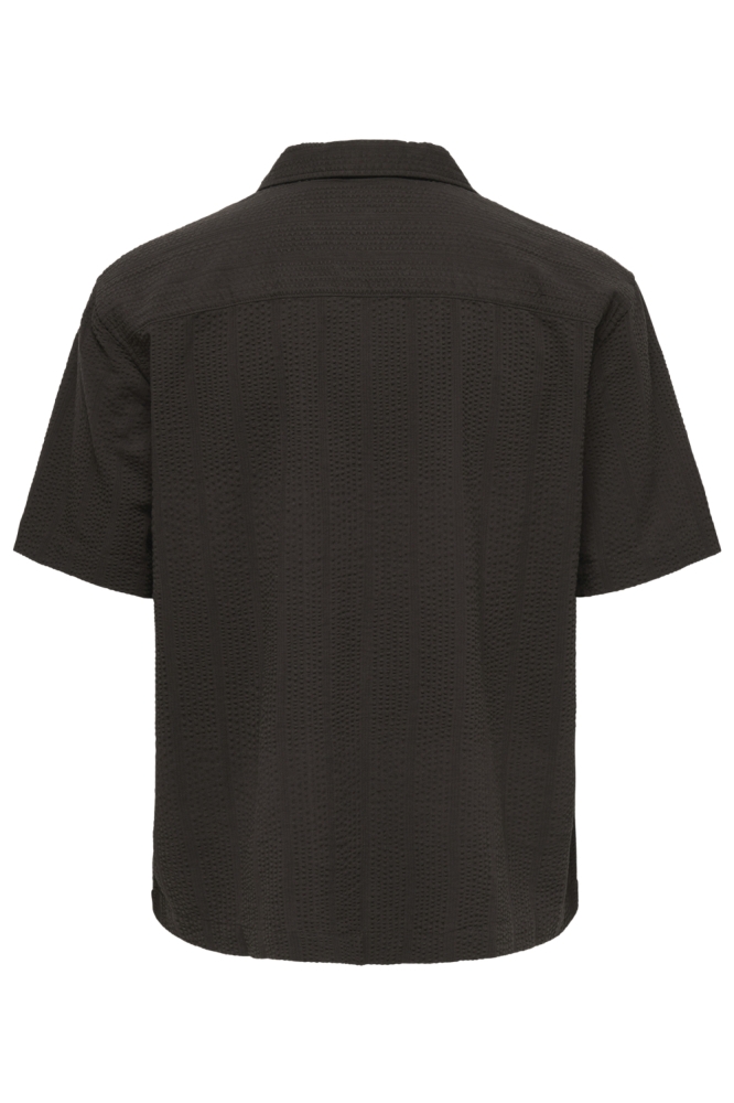 Only & Sons bruine heren overhemd | Achteraanzicht
