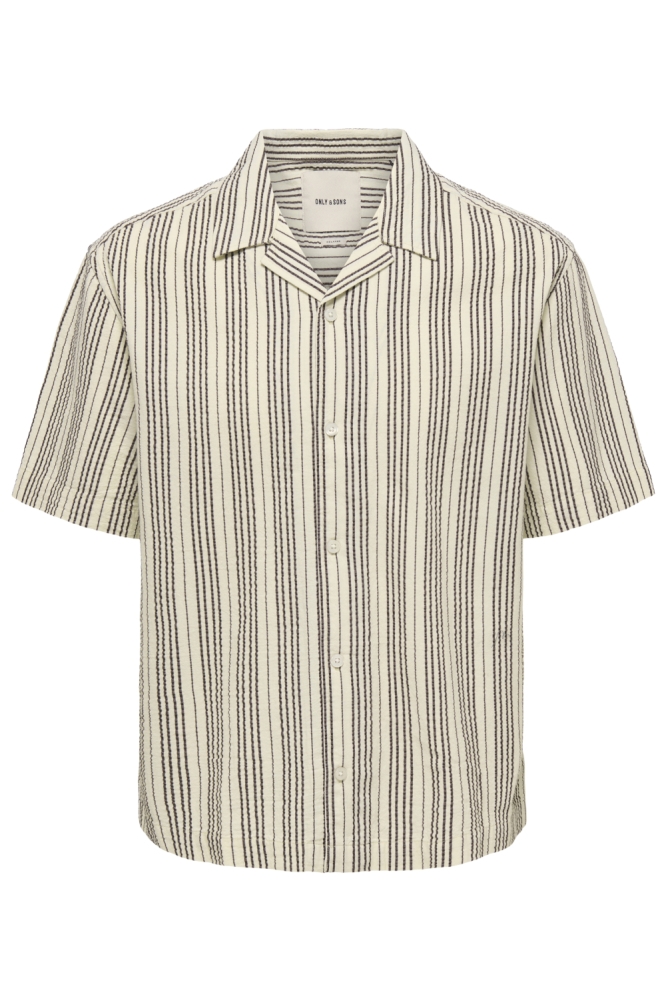 Only & Sons ecru heren overhemd | Vooraanzicht