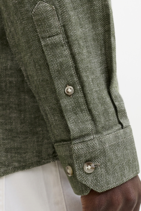 Jack & Jones groene heren overhemd | Close up