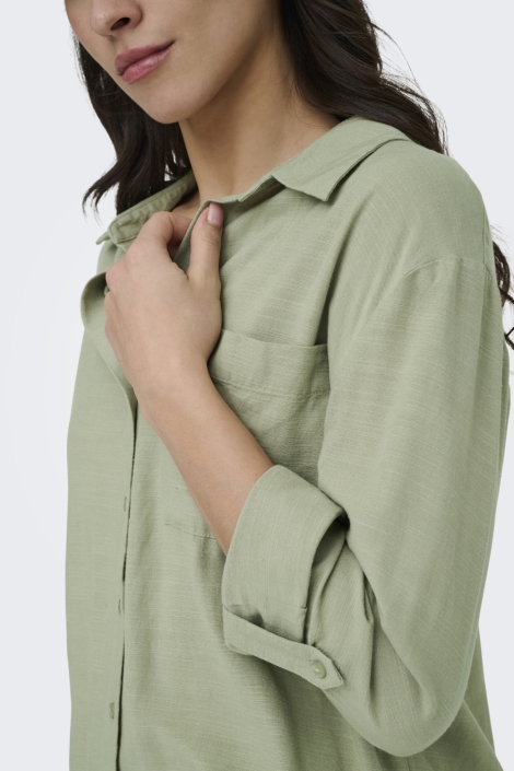 Jacqueline de Yong groene dames blouse | Close up
