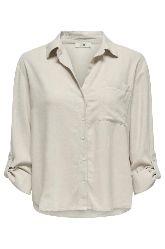 Jacqueline de Yong ecru dames blouse | Vooraanzicht