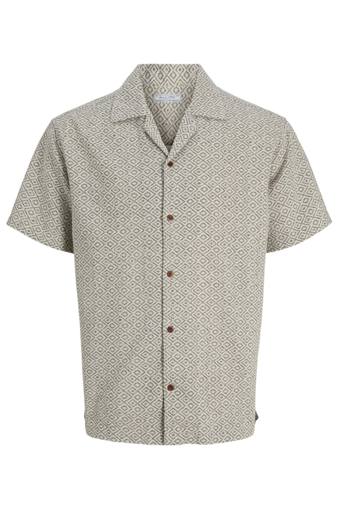 Jack & Jones beige heren overhemd | Vooraanzicht