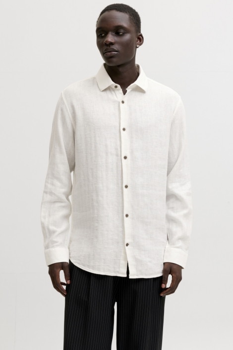 Jack & Jones witte heren overhemd | Model vooraanzicht