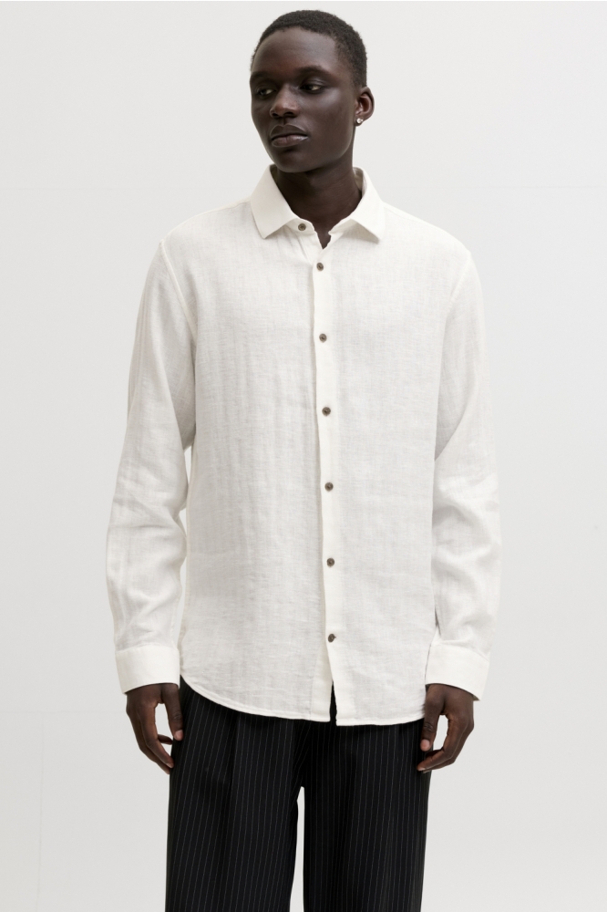 Jack & Jones witte heren overhemd | Model vooraanzicht