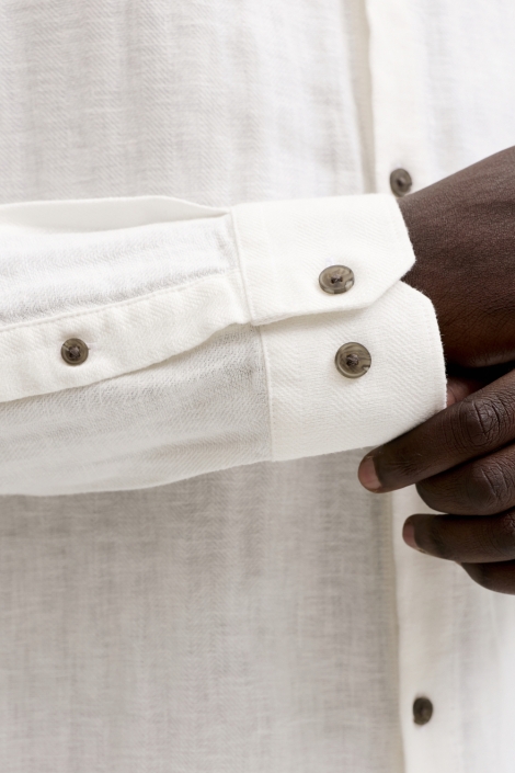 Jack & Jones witte heren overhemd | Close up