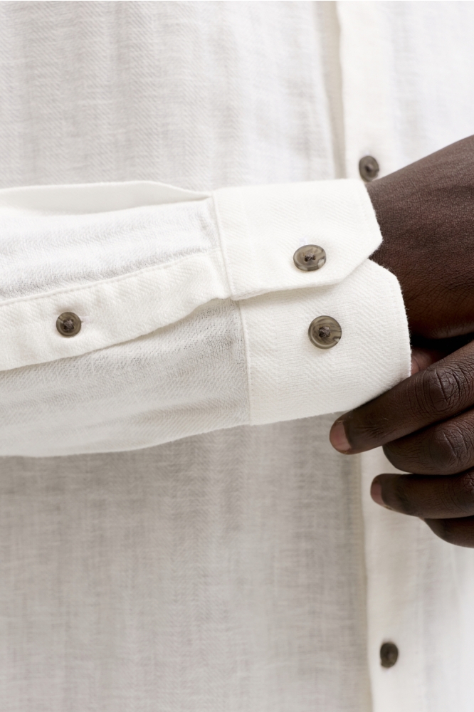 Jack & Jones witte heren overhemd | Close up