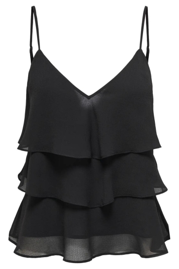 Only onllinn life flounce singlet wvn no Zwart