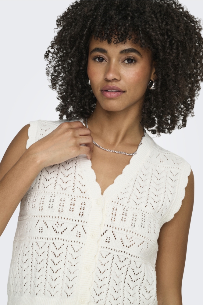 Only witte dames gilet | Close up