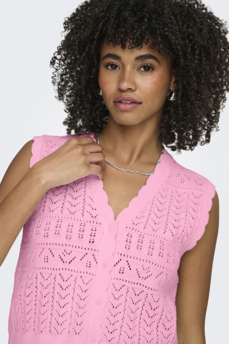 Only roze dames gilet | Close up