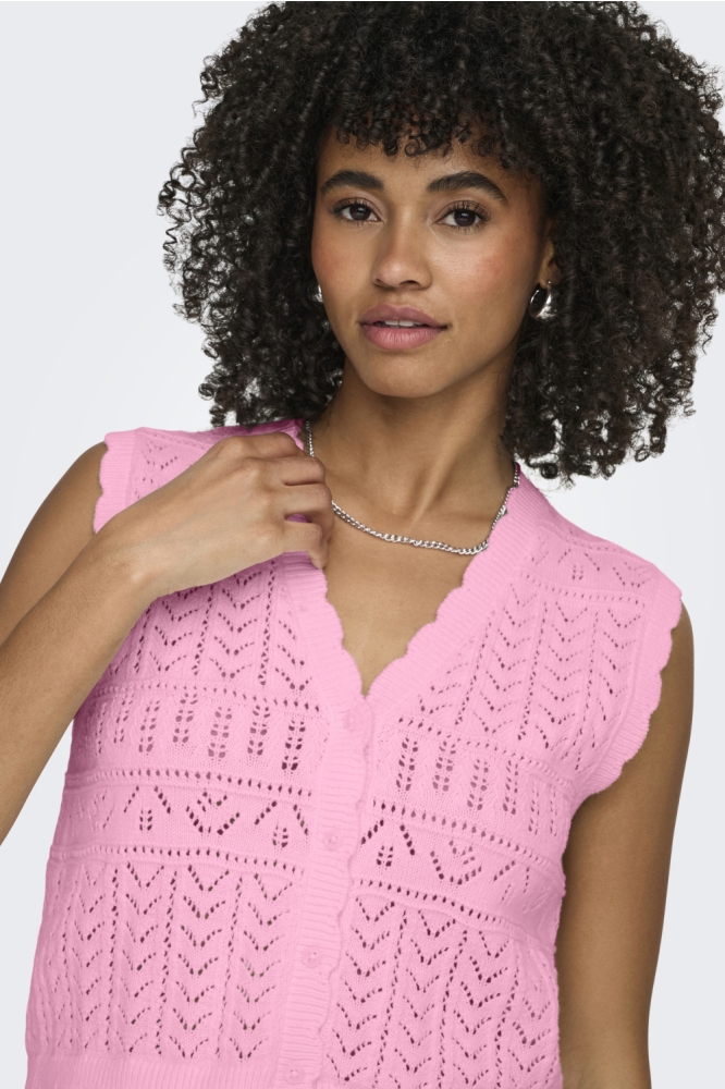 Only roze dames gilet | Close up
