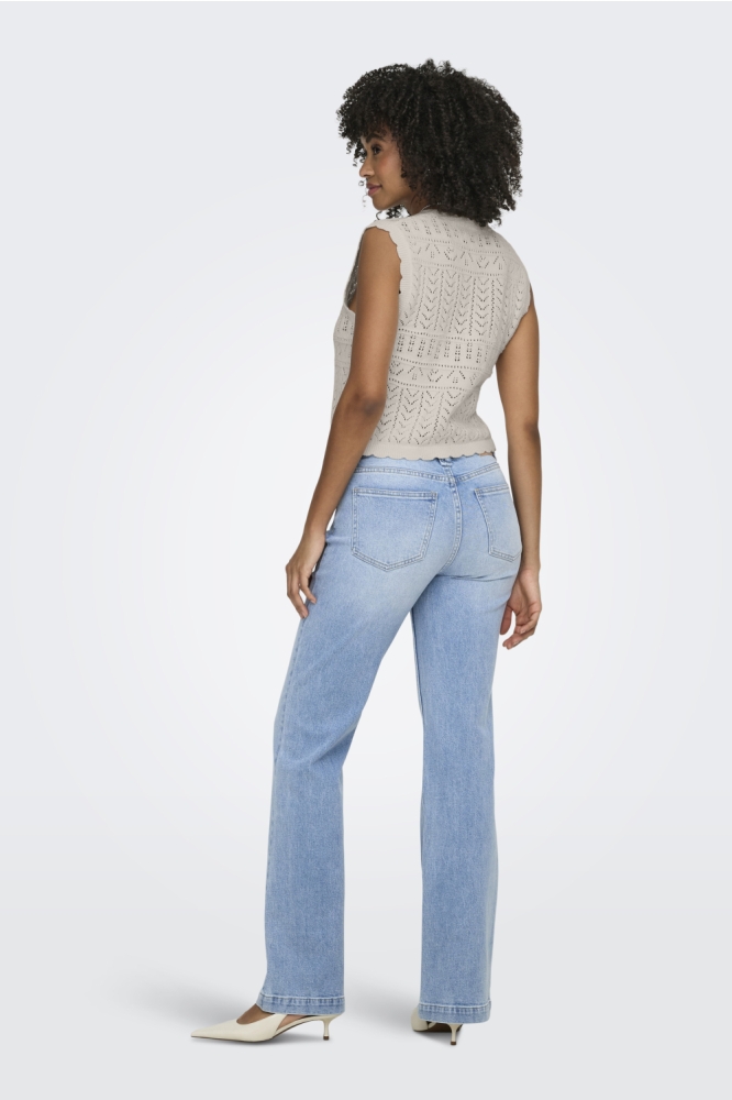 Only beige dames vest | Model achteraanzicht