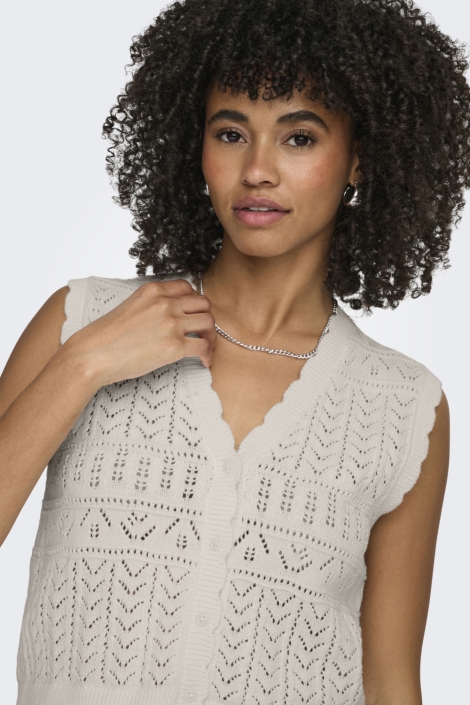 Only beige dames vest | Close up