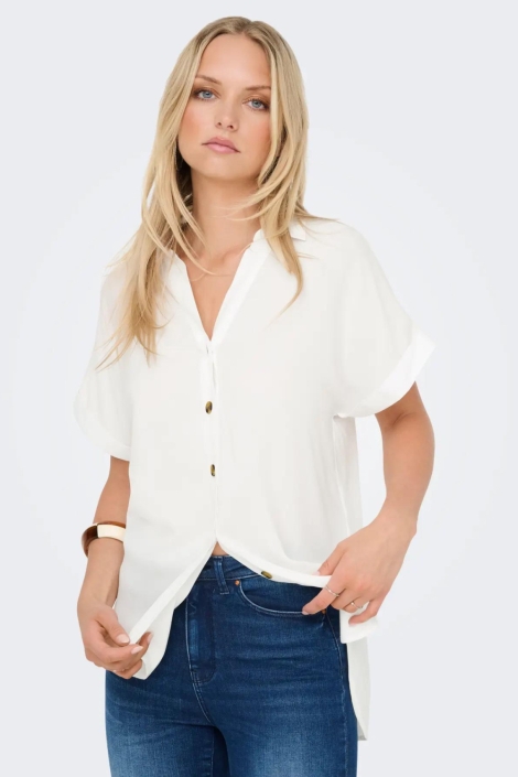 Only witte dames blouse | Model vooraanzicht