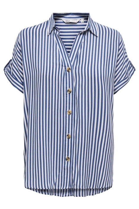 Only blauwe dames blouse | Vooraanzicht