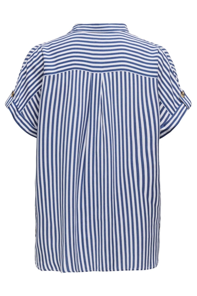 Only blauwe dames blouse | Achteraanzicht