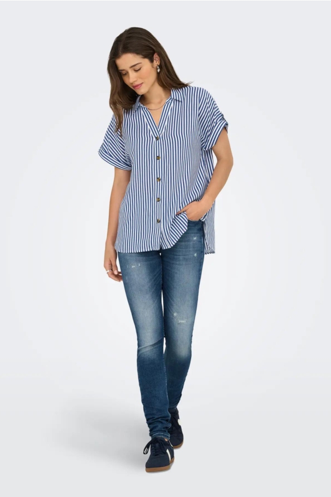 Only blauwe dames blouse | Model