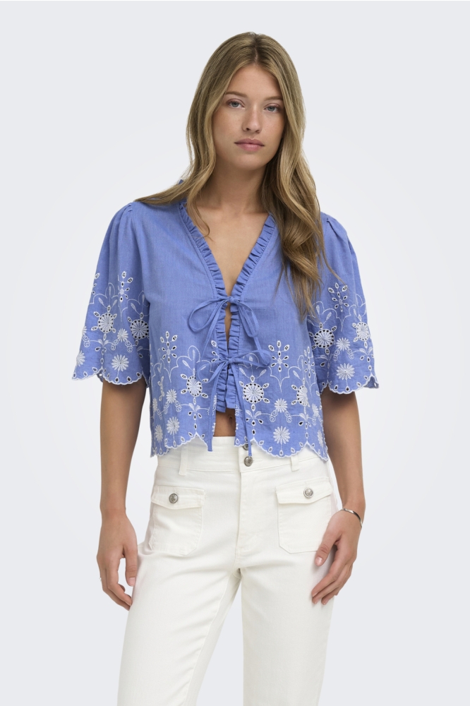 Only blauwe dames blouse | Model