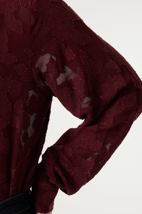 Garcia bordeaux dames blouse | Close up