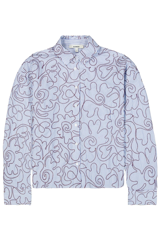 Garcia blauwe dames blouse | Vooraanzicht
