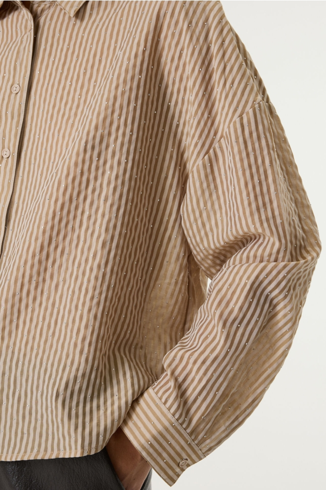 Garcia beige dames blouse | Close up