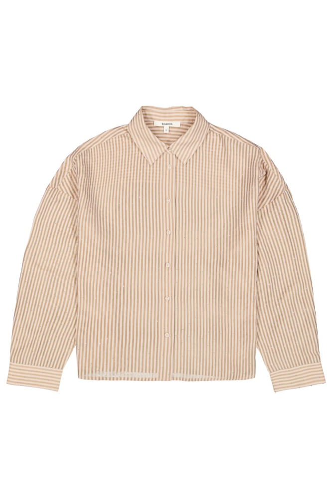 Garcia beige dames blouse | Vooraanzicht