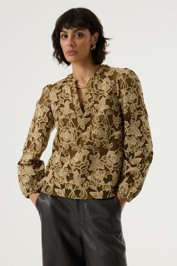 Garcia Blouse BLOUSE MET PRINT W260033 4439 goldem ochre
