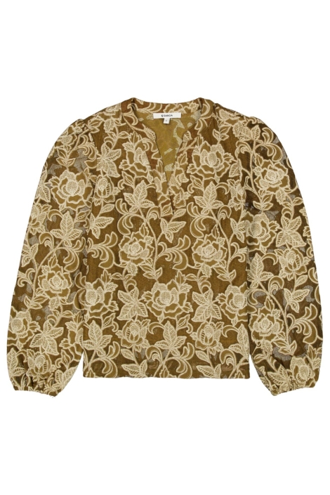Garcia bruine dames blouse | Vooraanzicht