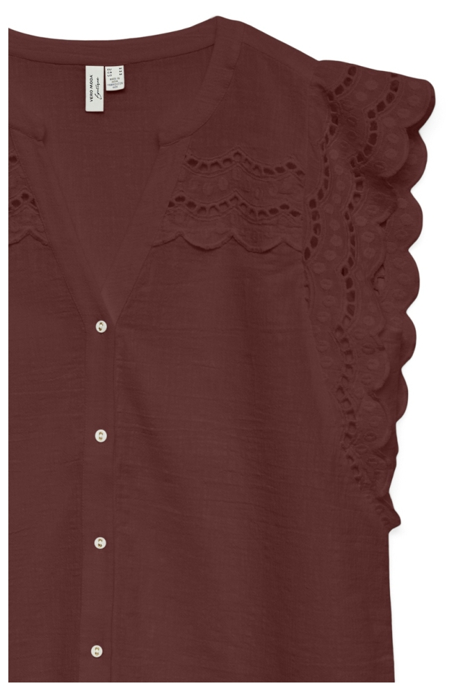 Vero Moda bordeaux dames blouse | Close up