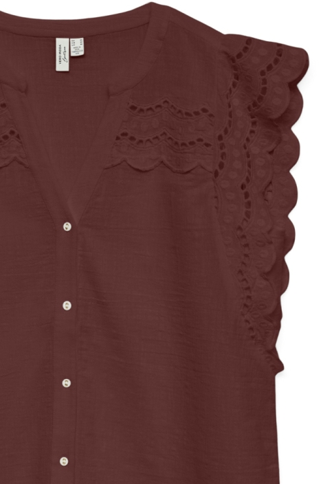 Vero Moda bordeaux dames blouse | Close up