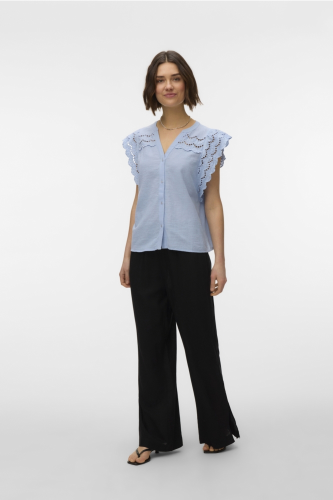 Vero Moda blauwe dames blouse | Model