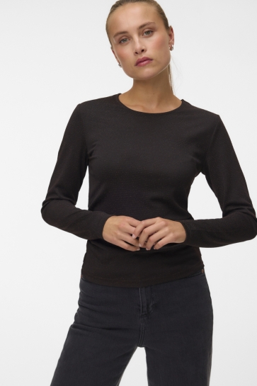 Vero Moda vmkanva ls o-neck top lx jrs Bruin