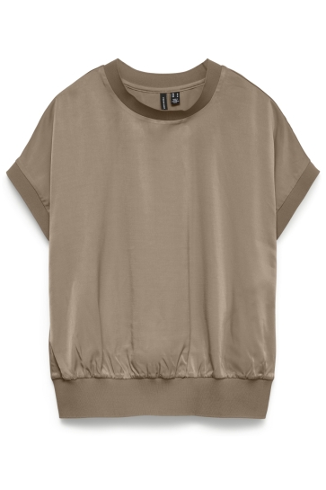 Vero Moda vmlina ss rib top wvn Camel