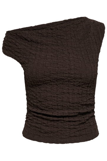 Only Top ONLBUBBLE OFF SHOULDER TOP CS JRS 15384069 COFFEE BEAN